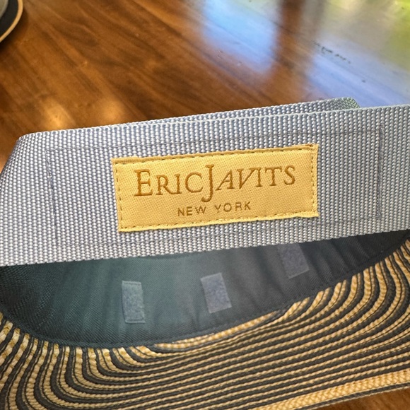 Eric Javits Blue and Tan Striped Visor - Picture 4 of 4